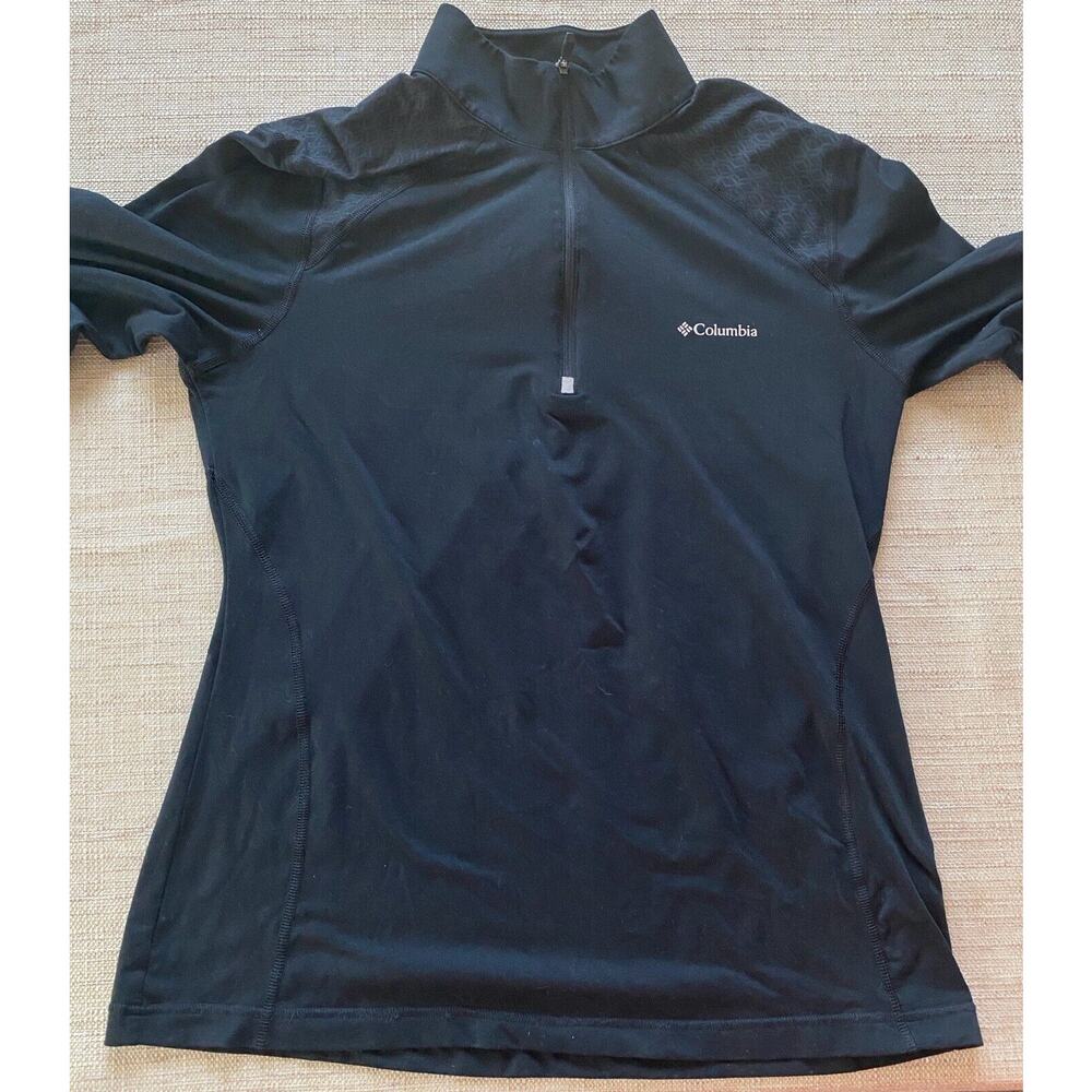 COLUMBIA Omni-Wick Advanced Evaporation Gray & Charcoal Quarter Zip Pullover L